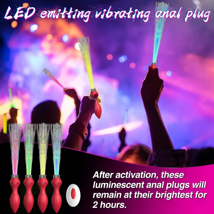 honeysx Female Sex Toys YcsLust 7 LED Luminous Plug Vibrator with 10 Vibration