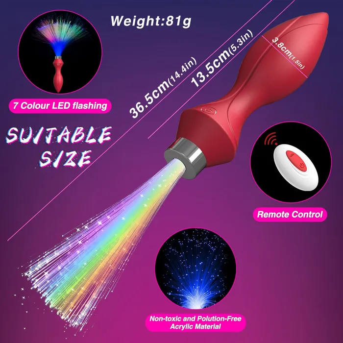 honeysx Female Sex Toys YcsLust 7 LED Luminous Plug Vibrator with 10 Vibration
