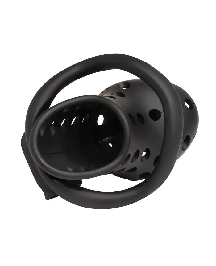 Male Sex Toys Master Series Master Series Lock Down Chastity Cage Black Male Sex Toys Master Series Master Series Lock Down Chastity Cage Black