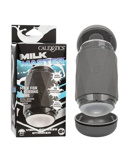 Milk Master Vibro Squeeze Stroker Black CalExotics Male Sex Toys