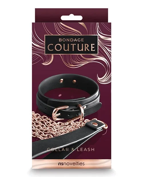NS Novelties Anal Bondage Couture Collar Leash Black