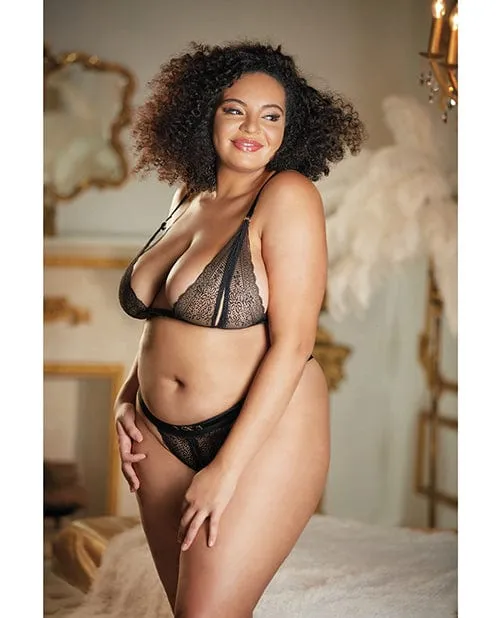 Teddies And Bodies Allure Lingerie Allure Lace Peek A Boo Bralette Panty Black One Size Fits Most Curvy Teddies And Bodies Allure Lingerie Allure Lace Peek A Boo Bralette Panty Black One Size Fits Most Curvy