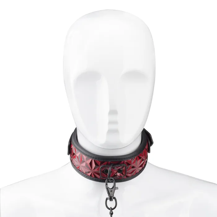 Vibrators BF BF40334A Red PU Neck Collar With Chain