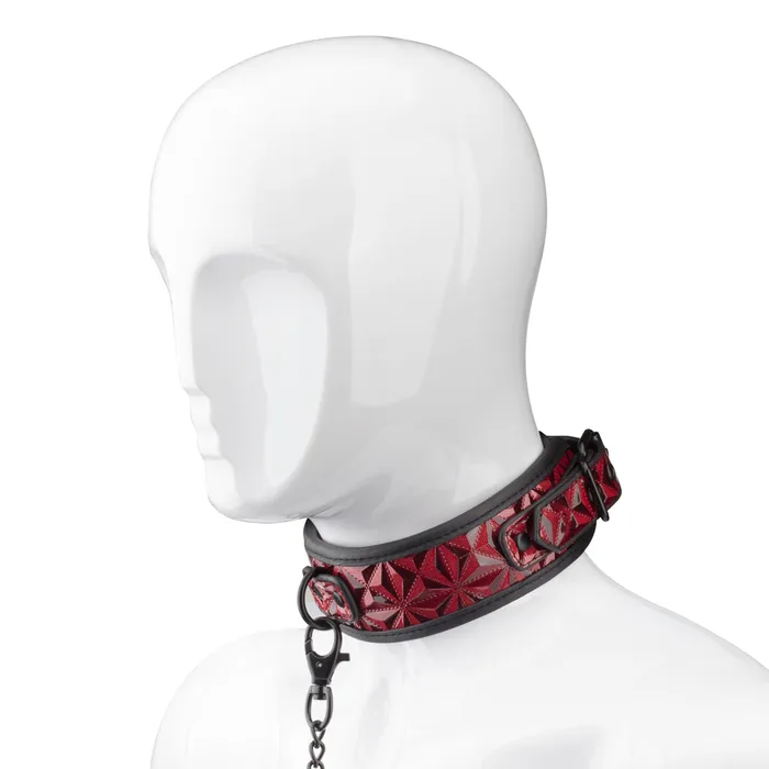 Vibrators BF BF40334A Red PU Neck Collar With Chain