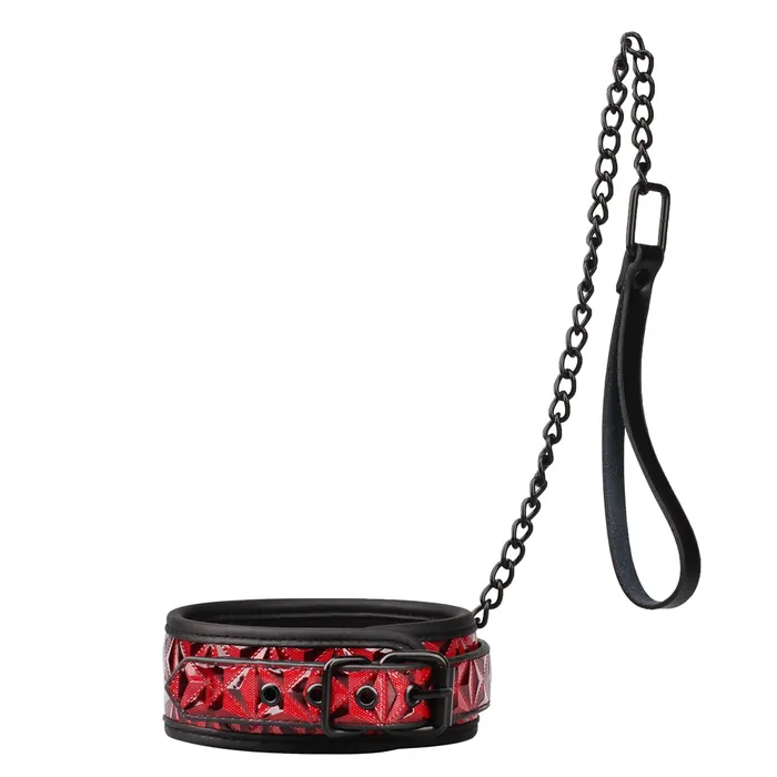 Vibrators BF BF40334A Red PU Neck Collar With Chain