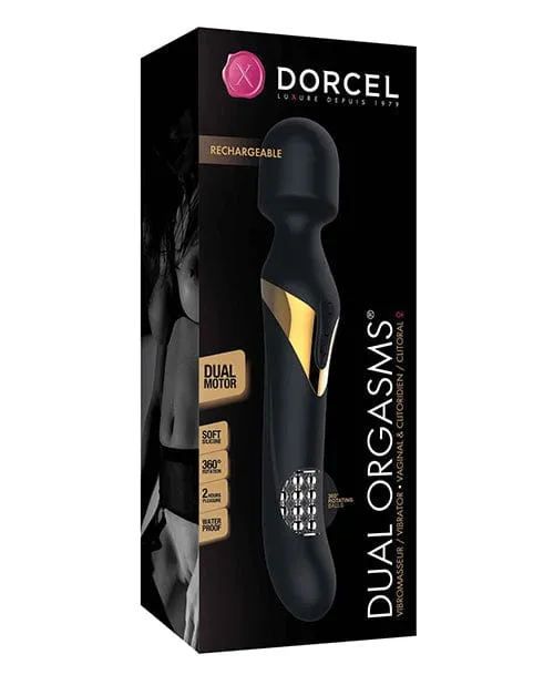 Vibrators Dorcel Dorcel Dual Orgasms Wand Vibrator Black and Gold