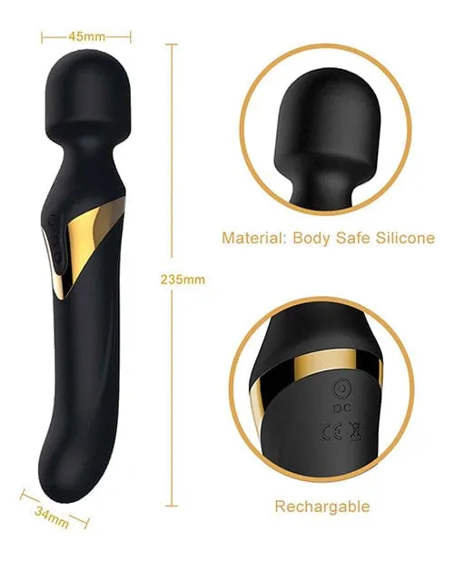 Vibrators Dorcel Dorcel Dual Orgasms Wand Vibrator Black and Gold Vibrators Dorcel Dorcel Dual Orgasms Wand Vibrator Black and Gold