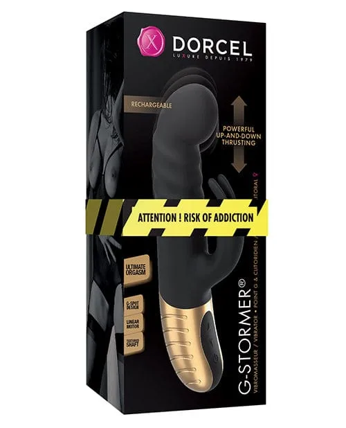 Vibrators Dorcel Dorcel Gstormer Thrusting G Spot Rabbit BlackGold