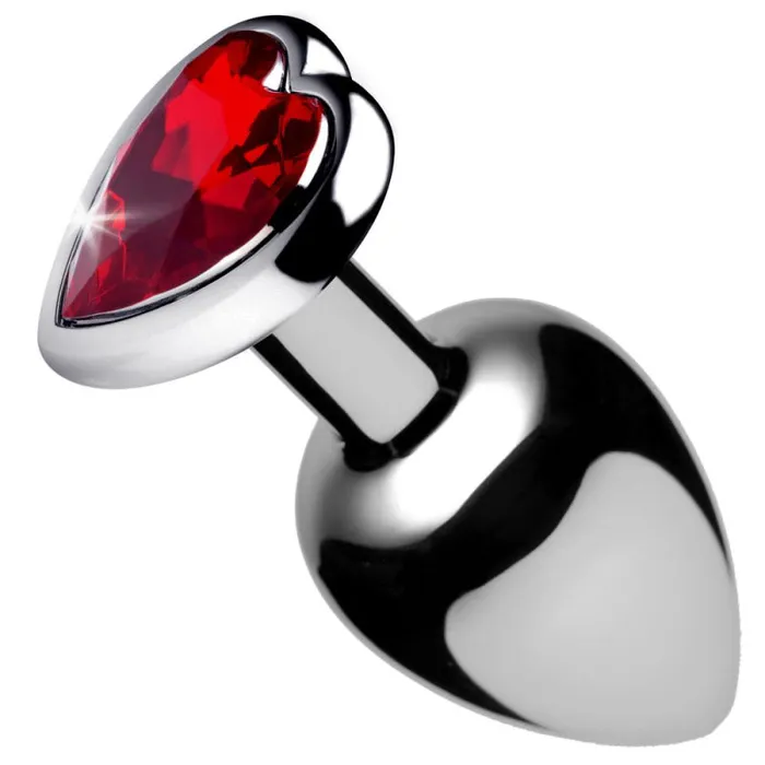 XR Brands Booty Sparks Red Heart Gem Anal Plug Medium Male Sex Toys