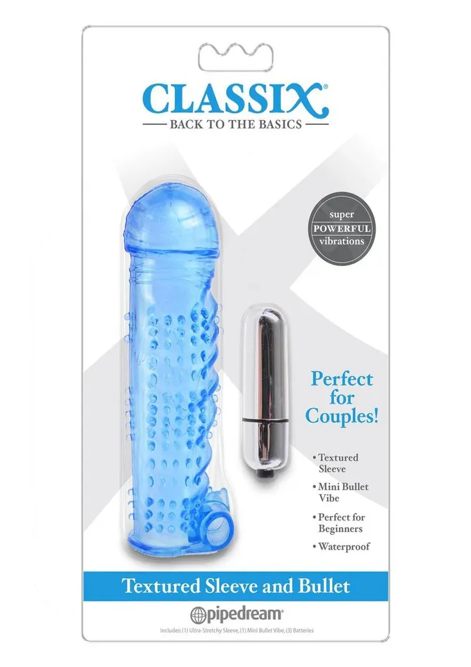 Classix Classix Textured Sleeve and Bullet Vibrator Female Sex Toys Classix Classix Textured Sleeve and Bullet Vibrator Female Sex Toys