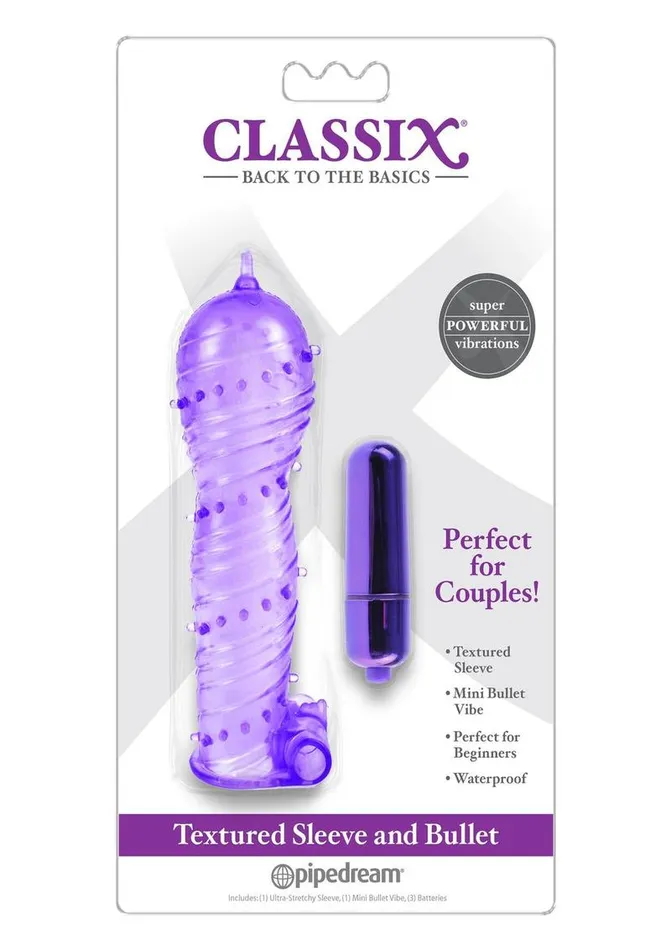 Classix Classix Textured Sleeve and Bullet Vibrator Female Sex Toys Classix Classix Textured Sleeve and Bullet Vibrator Female Sex Toys