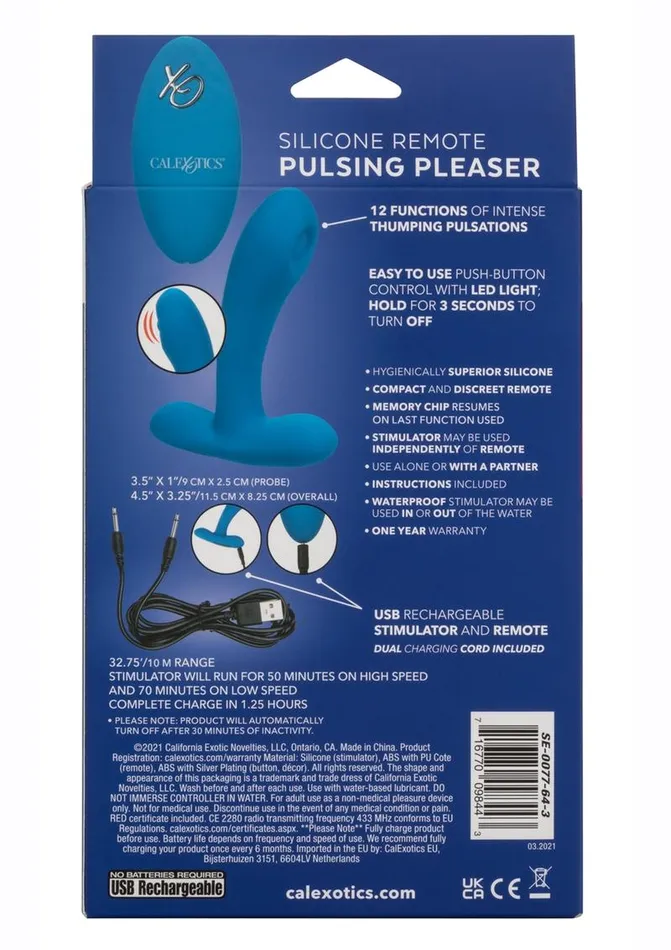 Female Sex Toys Remote Controlled Vibes Silicone Remote Pulsing Pleaser Rechargeable Vibrator with Remote Control