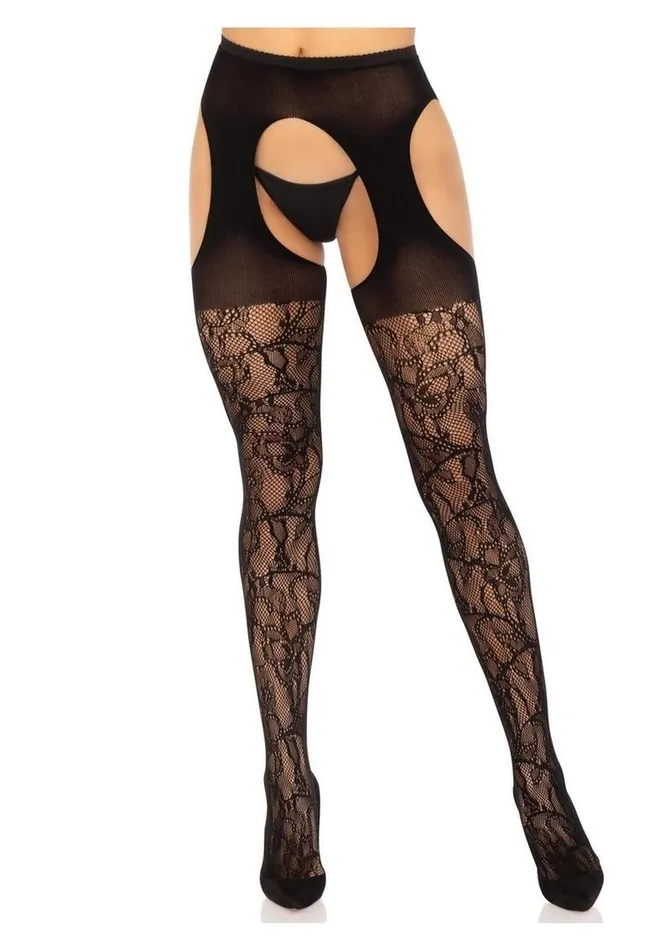Leg Avenue Vibrators Leg Avenue Eyelet Rose Suspender Hose