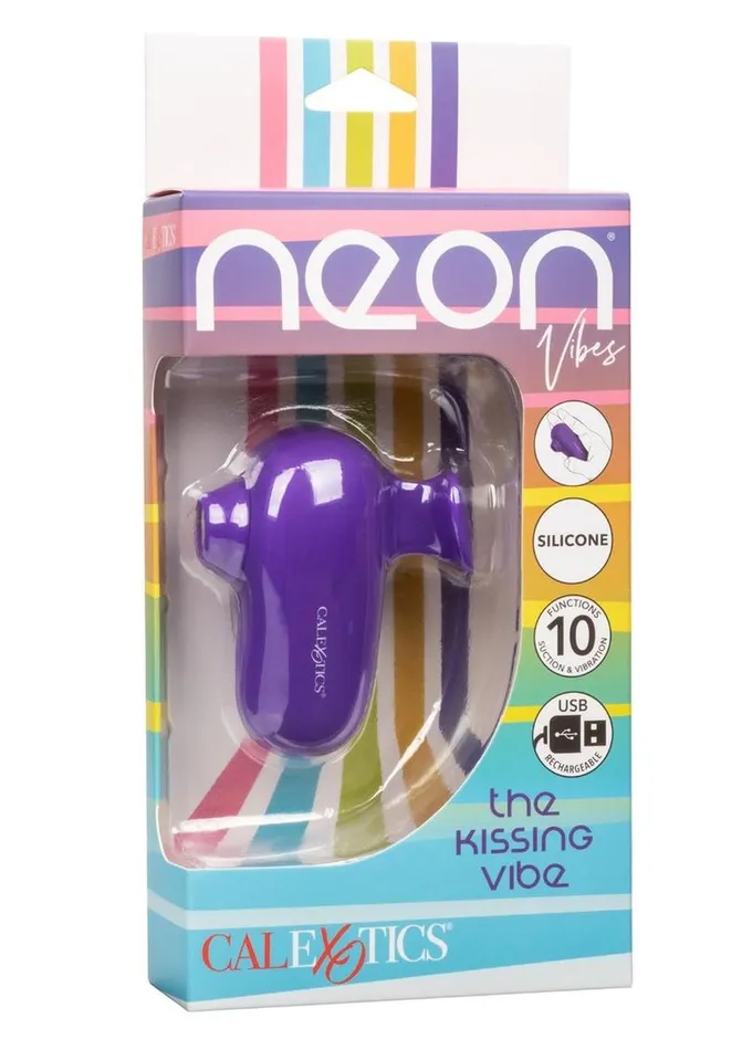 Neon Vibes The Kissing Vibe Rechargeable Silicone Clitoral Stimulator Neon Vibes Female Sex Toys
