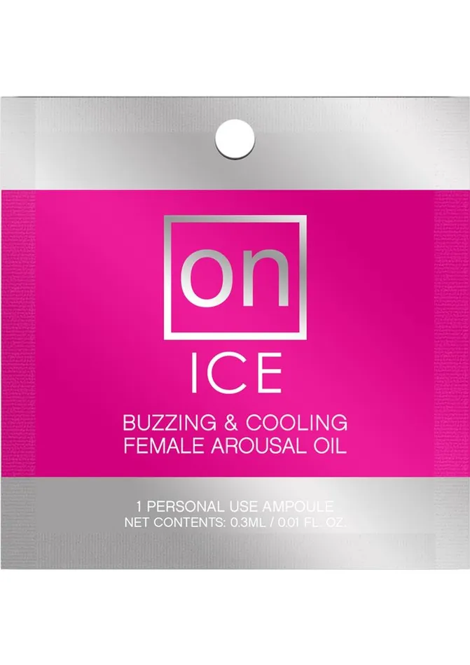 On for Her Female Sex Toys On Ice Buzzing and Cooling Female Arousal Oil 01oz Counter