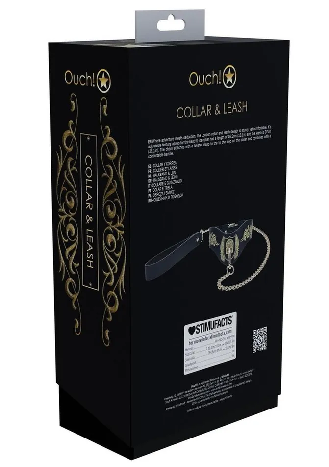 Ouch Female Sex Toys Ouch London Collection Collar with Leash