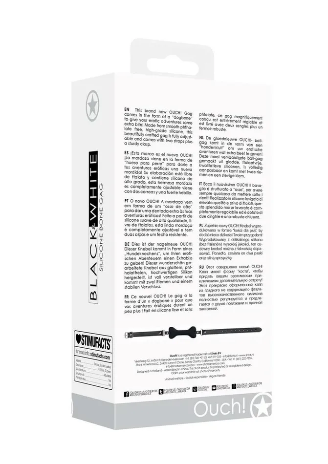 Ouch Male Sex Toys Ouch Silicone Bone Gag with Adjustable Bonded Leather Straps Ouch Male Sex Toys Ouch Silicone Bone Gag with Adjustable Bonded Leather Straps