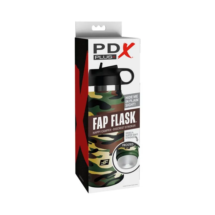PDX Brands Male Sex Toys PDX Plus Fap Flask Happy Camper Discreet Stroker Camo Frosted PDX Brands Male Sex Toys PDX Plus Fap Flask Happy Camper Discreet Stroker Camo Frosted