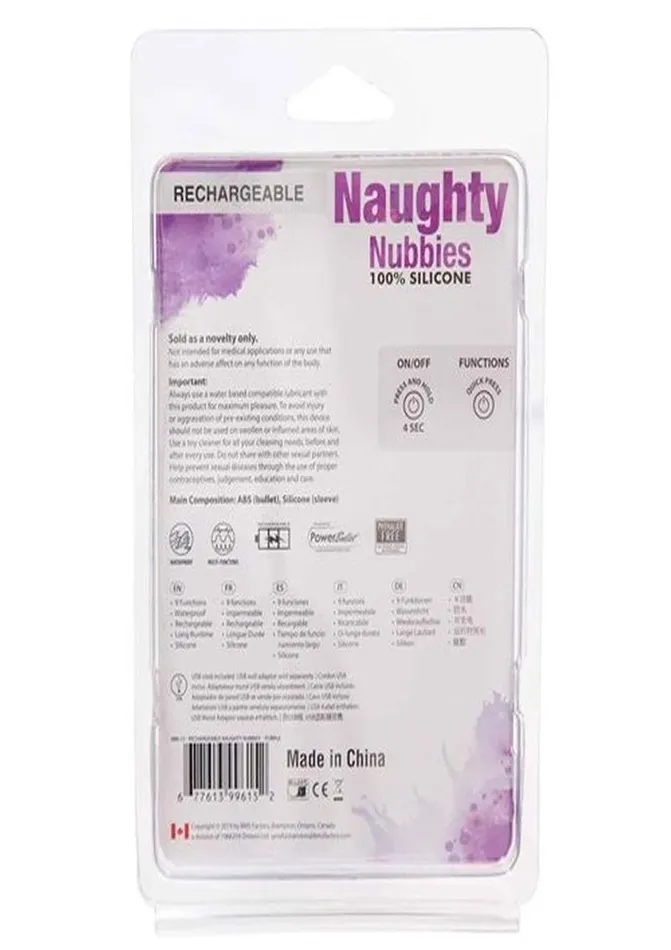 Powerbullet Naughty Nubbies Silicone Rechargeable Finger Massager Powerbullet Female Sex Toys