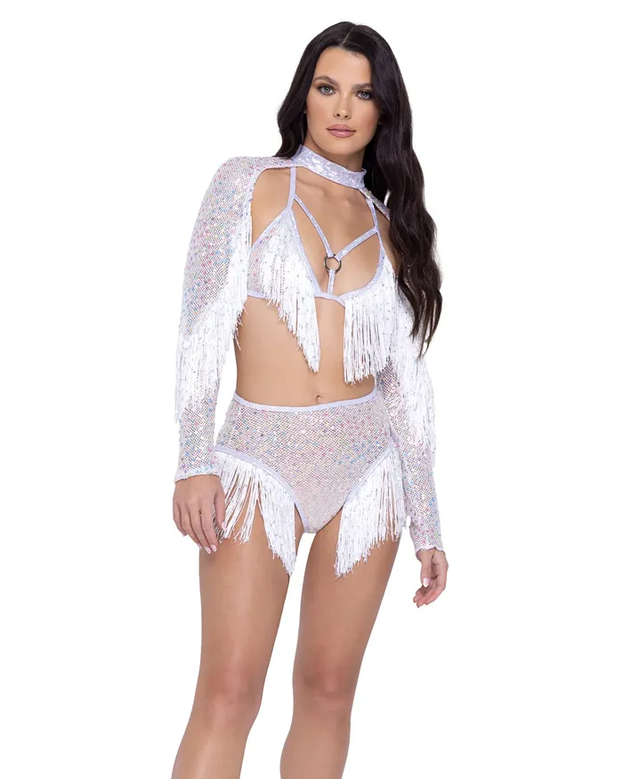 Roma Costume Inc Vibrators 6222 Sequin Fishnet Shrug