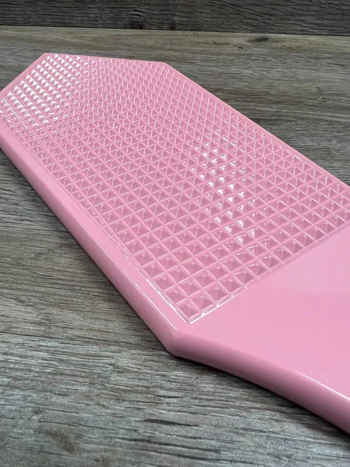 Ballisticmetal Female Sex Toys Wholesale Pretty in Pink Alastor Aluminum Spanking Paddle with Machined Spikes on Face Smooth Back Ballisticmetal Female Sex Toys Wholesale Pretty in Pink Alastor Aluminum Spanking Paddle with Machined Spikes on Face Smooth Back