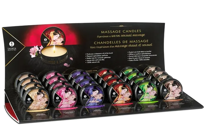 Couples Shunga Mini Massage Candle Display 24 Count