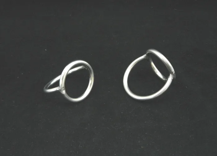 Crescent Double Rings Cockring in Stainless Steel SS Ballisticmetal Dildos Crescent Double Rings Cockring in Stainless Steel SS Ballisticmetal Dildos