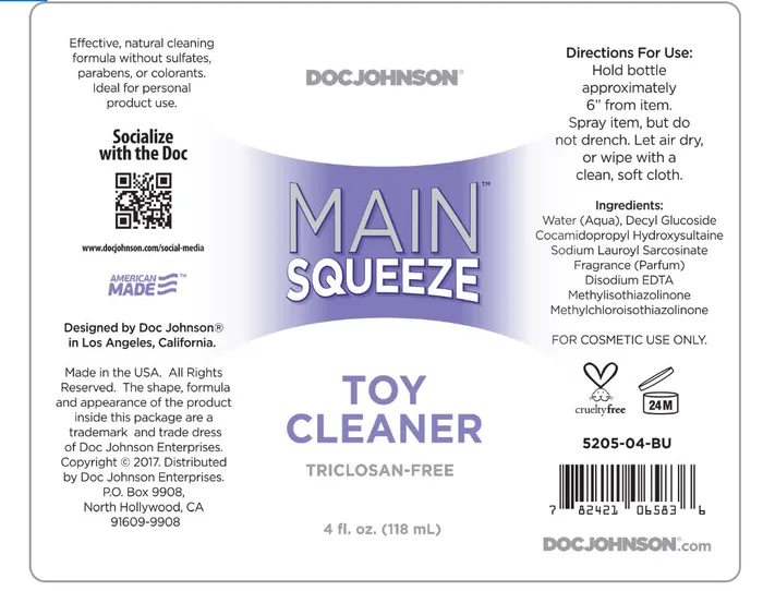 Doc Johnson Vibrators Main Squeeze Toy Cleaner 4 Fl Oz Doc Johnson Vibrators Main Squeeze Toy Cleaner 4 Fl Oz