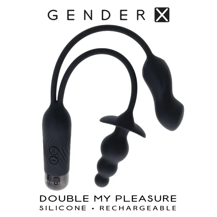 Double My Pleasure Black Evolved Gender X Vibrators