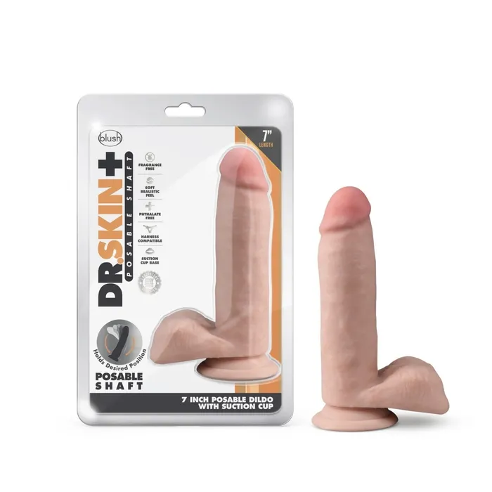Dr Skin Plus 7 Inch Posable Dildo With Balls Blush Novelties Dildos Dr Skin Plus 7 Inch Posable Dildo With Balls Blush Novelties Dildos