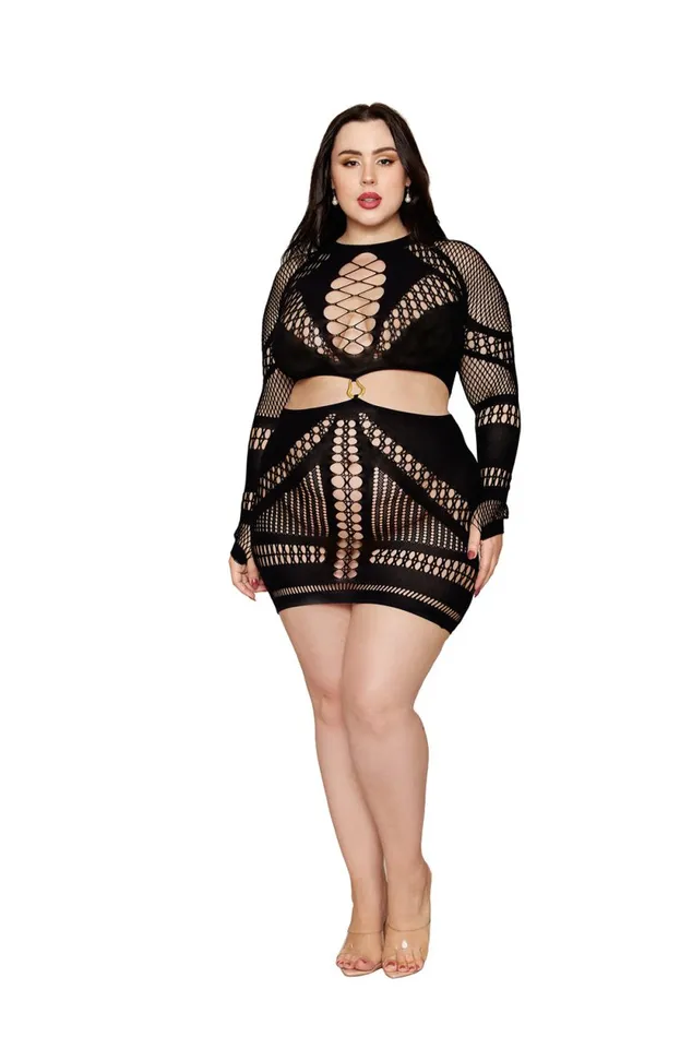 Dreamgirl Anal Chemise Dmnd Queen Size Black