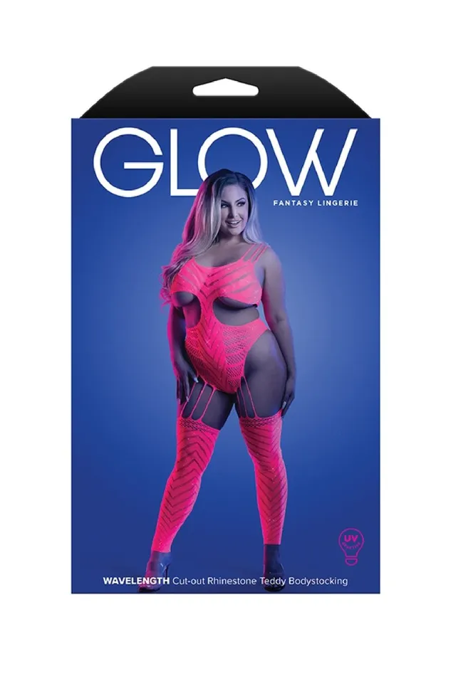 Fantasy Lingerie Vibrators Wavelength Cutout Rhinestone Teddy Bodystocking Queen Neon Pink Fantasy Lingerie Vibrators Wavelength Cutout Rhinestone Teddy Bodystocking Queen Neon Pink