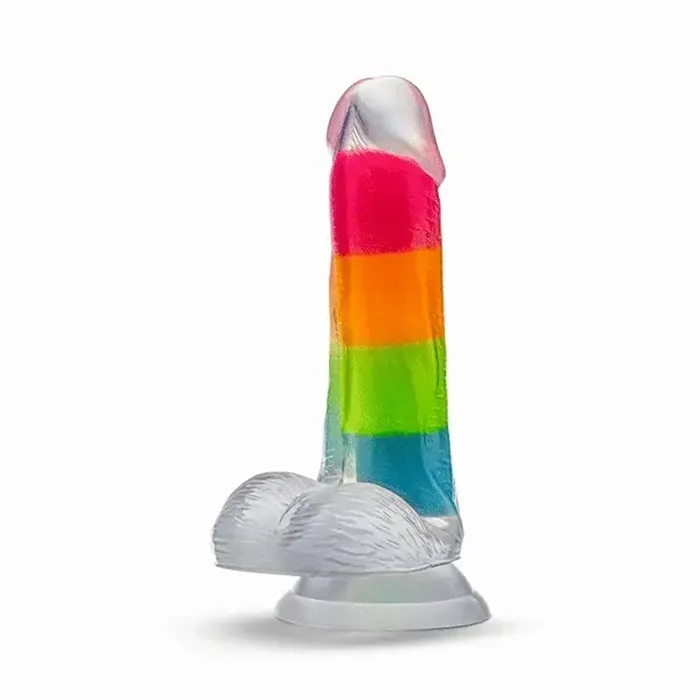 Female Sex Toys Blush Neo Elite Glow in the Dark Rainbow Rave 65 Silicone Dual Density Dildo Multicolored Female Sex Toys Blush Neo Elite Glow in the Dark Rainbow Rave 65 Silicone Dual Density Dildo Multicolored