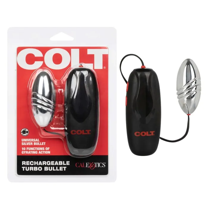 Female Sex Toys CalExotics Colt Rechargeable Turbo Bullet Silver
