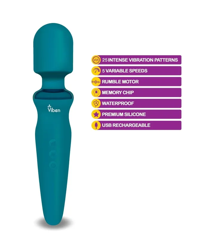 Fierce Ocean Intense Wand Massager Viben Vibrators Fierce Ocean Intense Wand Massager Viben Vibrators