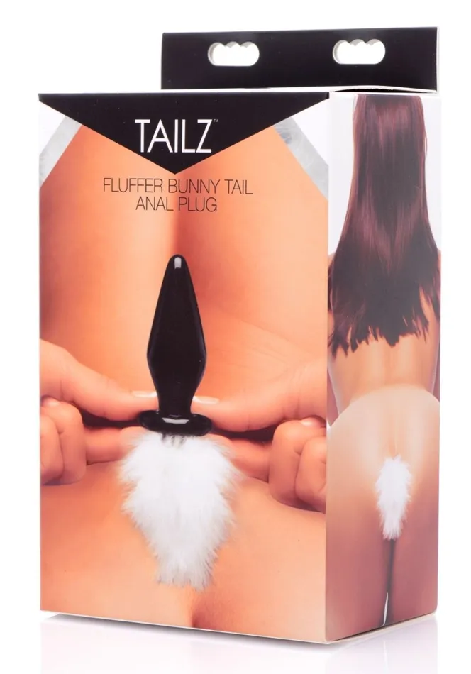 Fluffer Bunny Tail Glass Anal Plug XR Brands Tailz Anal