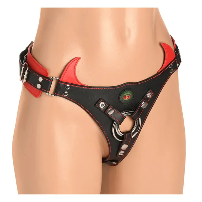 Horny Devil Strapon Harness Red XR Brands Female Sex Toys