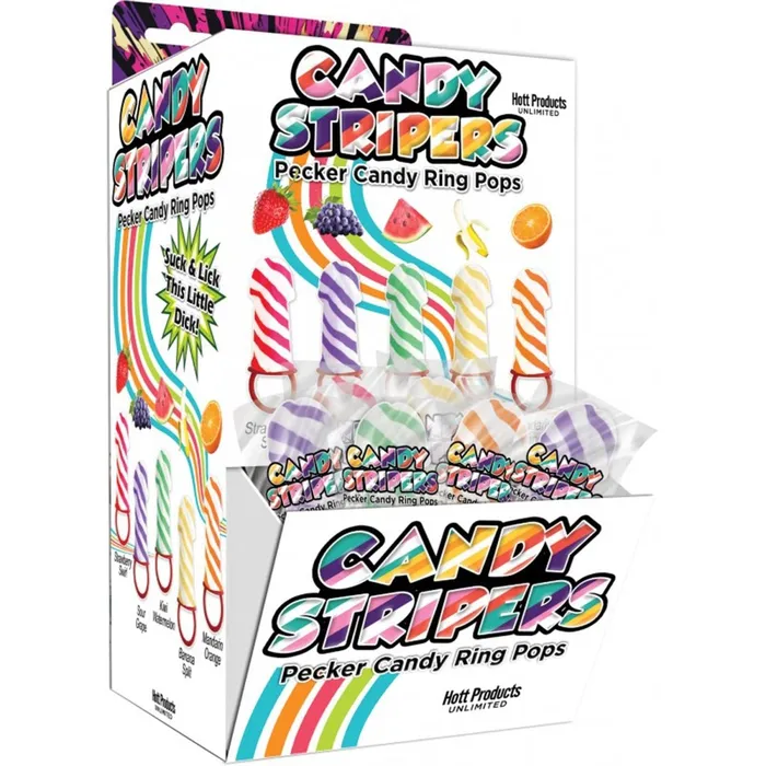 Hott Products Male Sex Toys Candy Stripers Pecker Candy Ring Pop 36pc Display 5 Assorted Flavors Hott Products Male Sex Toys Candy Stripers Pecker Candy Ring Pop 36pc Display 5 Assorted Flavors