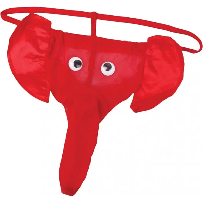 Hott Products Teddies And Bodies Elephant Thong Red One Size