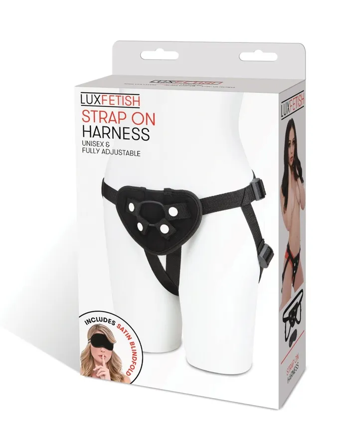 Lux Fetish Female Sex Toys Neoprene Strapon Harness Black