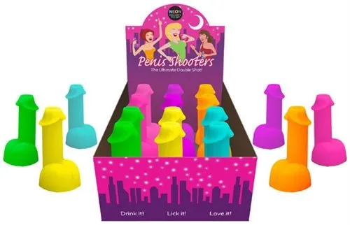 Male Sex Toys Kheper Games Neon Penis Shooters 12 Piece Display