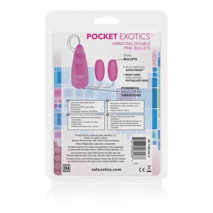 Pocket Exotics Vibrating Double Pink Passion Bullets Pink CalExotics Vibrators Pocket Exotics Vibrating Double Pink Passion Bullets Pink CalExotics Vibrators