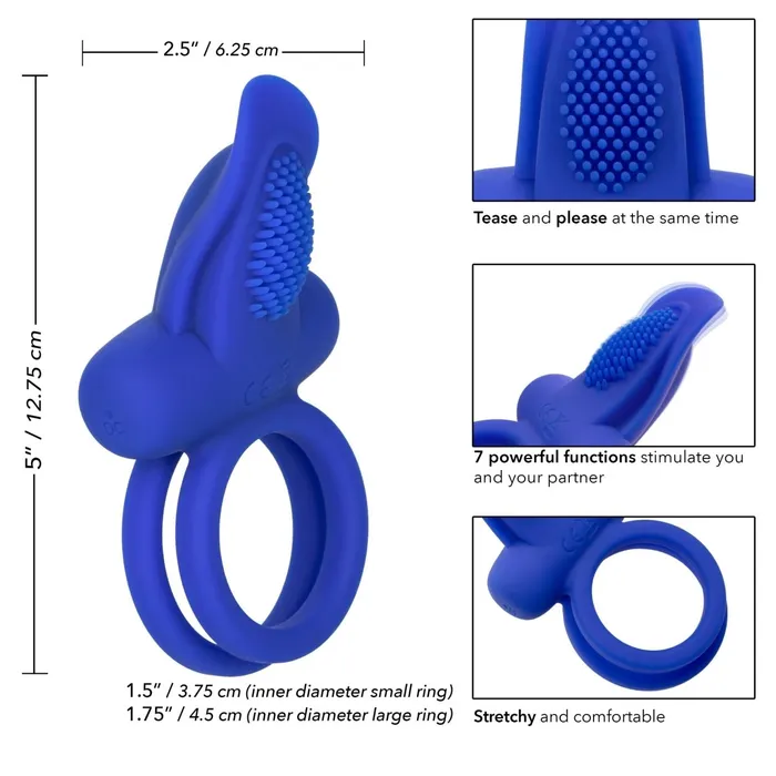 Silicone Rechargeable Dual Pleaser Enhancer CalExotics Female Sex Toys Silicone Rechargeable Dual Pleaser Enhancer CalExotics Female Sex Toys