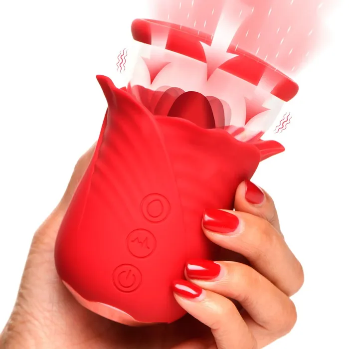 Vibrators XR Brands inmi Lily Lover Sucking and Vibrating Clitoral Stimulator Red Vibrators XR Brands inmi Lily Lover Sucking and Vibrating Clitoral Stimulator Red
