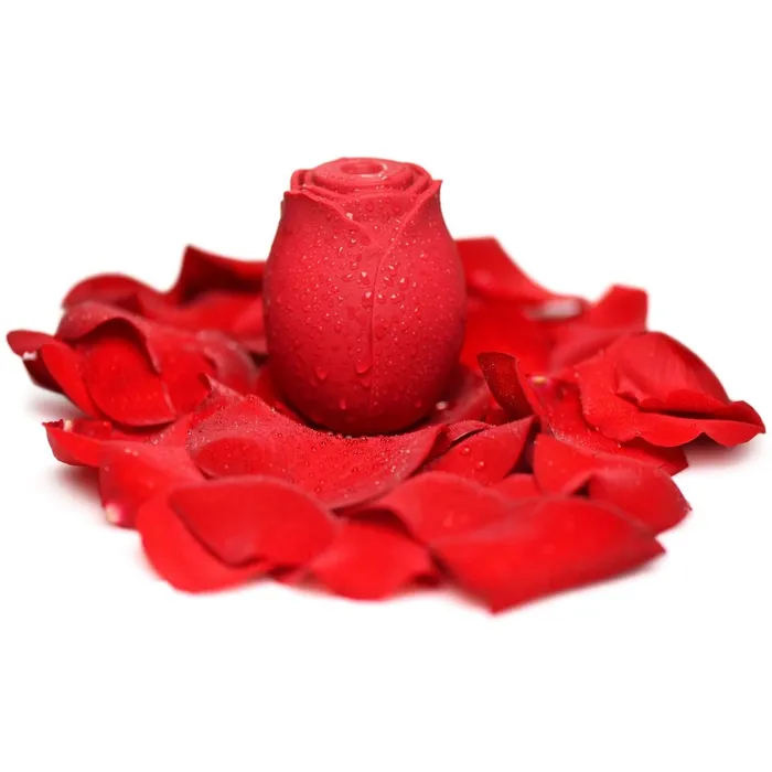 XR Brands inmi Vibrators Mystic Rose Sucking and Vibrating Silicone Rose Red