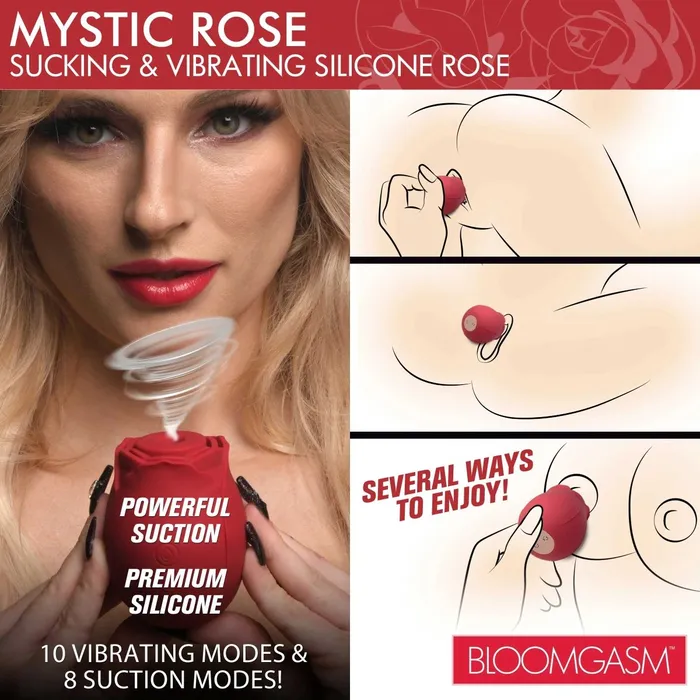 XR Brands inmi Vibrators Mystic Rose Sucking and Vibrating Silicone Rose Red XR Brands inmi Vibrators Mystic Rose Sucking and Vibrating Silicone Rose Red