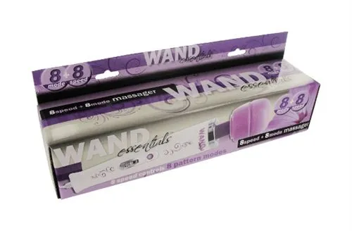 XR Brands Wand Essentials Vibrators 8 Speed 8 Function Wand 110v Purple