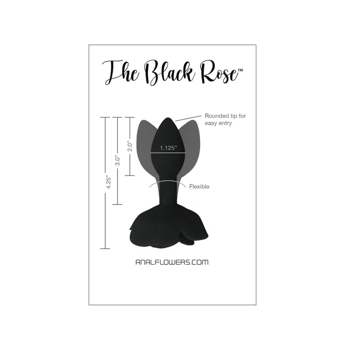 Anal Castle Megastore Black Rose Silicone Butt Plug