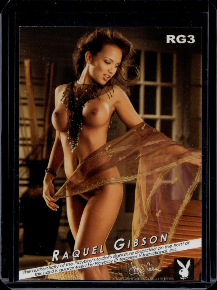 Anal Dans Cards Playboys The Book of Lingerie Volume 1 Raquel Gibson Gold Foil Autograph Insert Card RG3