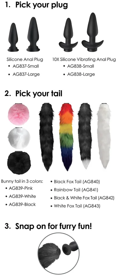 Anal Interchangeable Black Fox Tail XR Brands